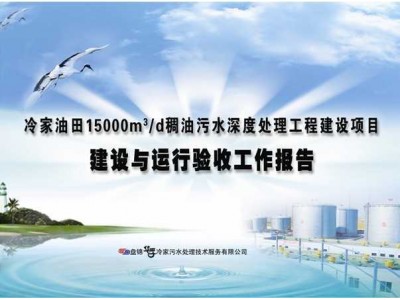 污水深度处理工程建设项目建设与运行验收工作报告