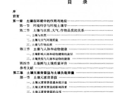 土壤中化学物质的行为与环境质量